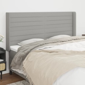 Kopfteil mit hellgrauen Stoffohren 203x16x118/128 cm von , Kopf- und Fußteile - Ref: Foro24-3119742, Preis: 107,50 €, Rabatt: %