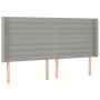 Kopfteil mit hellgrauen Stoffohren 203x16x118/128 cm von , Kopf- und Fußteile - Ref: Foro24-3119742, Preis: 107,50 €, Rabatt: %