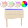 Cream fabric headboard with LED 90x5x78/88 cm by , Headboards and footboards - Ref: Foro24-3121599, Price: 47,36 €, Discount: %