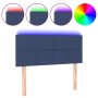 Blue fabric headboard with LED 90x5x78/88 cm by , Headboards and footboards - Ref: Foro24-3121600, Price: 46,62 €, Discount: %