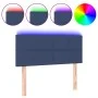 Cabecero con LED de tela azul 90x5x78/88 cm de , Cabeceros y pies de cama - Ref: Foro24-3121600, Precio: 50,06 €, Descuento: %