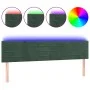 LED-Kopfteil aus dunkelgrünem Samt, 180 x 5 x 78/88 cm von , Kopf- und Fußteile - Ref: Foro24-3121815, Preis: 72,59 €, Rabatt: %