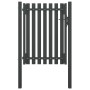 Puerta de valla del jardín de acero gris antracita 1x1,7 cm