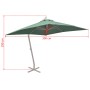 Hängeschirm mit Aluminiumstange 300x300 cm grün von vidaXL, Sonnenschirme - Ref: Foro24-42973, Preis: 228,75 €, Rabatt: %