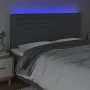Kopfteil mit LED-Leuchten aus dunkelgrauem Stoff, 180 x 5 x 118/128 cm von , Kopf- und Fußteile - Ref: Foro24-3122579, Preis:...