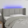 Light gray fabric headboard with LED 93x16x78/88 cm by , Headboards and footboards - Ref: Foro24-3123218, Price: 55,45 €, Dis...