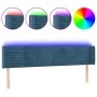 Dark blue velvet headboard with LED 203x16x78/88 cm by , Headboards and footboards - Ref: Foro24-3123446, Price: 72,07 €, Dis...