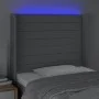 Light gray fabric headboard with LED 93x16x118/128 cm by , Headboards and footboards - Ref: Foro24-3124170, Price: 77,65 €, D...