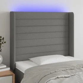 Dark gray fabric headboard with LED103x16x118/128 cm by , Headboards and footboards - Ref: Foro24-3124179, Price: 80,22 €, Di...