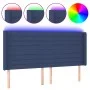 Kopfteil aus blauem Stoff mit LED 183x16x118/128 cm von , Kopf- und Fußteile - Ref: Foro24-3124208, Preis: 128,09 €, Rabatt: %