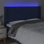 Kopfteil aus blauem Stoff mit LED 183x16x118/128 cm von , Kopf- und Fußteile - Ref: Foro24-3124208, Preis: 128,09 €, Rabatt: %