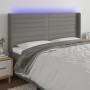 Dunkelgraues Stoffkopfteil mit LED 183x16x118/128 cm von , Kopf- und Fußteile - Ref: Foro24-3124203, Preis: 117,90 €, Rabatt: %