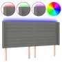Dark gray fabric headboard with LED 183x16x118/128 cm by , Headboards and footboards - Ref: Foro24-3124203, Price: 115,62 €, ...