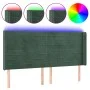 Dark green velvet headboard with LED 203x16x118/128 cm by , Headboards and footboards - Ref: Foro24-3124257, Price: 137,95 €,...