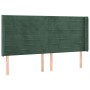 Dark green velvet headboard with LED 203x16x118/128 cm by , Headboards and footboards - Ref: Foro24-3124257, Price: 155,79 €,...