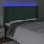 Dunkelgrünes Samtkopfteil mit LED 203x16x118/128 cm von , Kopf- und Fußteile - Ref: Foro24-3124257, Preis: 137,95 €, Rabatt: %