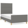 Bed frame with headboard in dark gray fabric 100x200 cm by , Beds and slatted bases - Ref: Foro24-3125115, Price: 142,82 €, D...