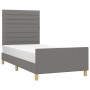Bed frame with headboard in dark gray fabric 100x200 cm by , Beds and slatted bases - Ref: Foro24-3125115, Price: 142,82 €, D...