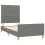 Bed frame with headboard in dark gray fabric 100x200 cm by , Beds and slatted bases - Ref: Foro24-3125115, Price: 142,82 €, D...