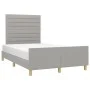 Light gray fabric bed frame with headboard 120x200 cm by , Beds and slatted bases - Ref: Foro24-3125122, Price: 160,89 €, Dis...
