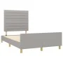 Light gray fabric bed frame with headboard 120x200 cm by , Beds and slatted bases - Ref: Foro24-3125122, Price: 160,89 €, Dis...