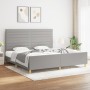 Light gray fabric bed frame with headboard 200x200 cm by , Beds and slatted bases - Ref: Foro24-3125162, Price: 228,87 €, Dis...
