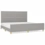 Estructura de cama con cabecero de tela gris claro 200x200 cm de , Camas y somieres - Ref: Foro24-3125162, Precio: 220,90 €, ...