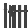 Puerta de valla del jardín de acero gris antracita 1x1,7 cm