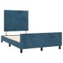Dark blue velvet bed frame with headboard 120x200cm by , Beds and slatted bases - Ref: Foro24-3125810, Price: 166,38 €, Disco...
