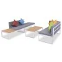 Set de muebles de jardín 4 piezas y cojines aluminio y WPC de vidaXL, Conjuntos de jardín - Ref: Foro24-42867, Precio: 605,21...