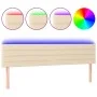 Cream fabric headboard with LED 200x5x78/88 cm by , Headboards and footboards - Ref: Foro24-3121779, Price: 80,71 €, Discount: %
