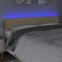 Cream fabric headboard with LED 200x5x78/88 cm by , Headboards and footboards - Ref: Foro24-3121779, Price: 80,71 €, Discount: %