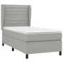Box spring bed with light gray fabric mattress 100x200 cm by , Beds and slatted bases - Ref: Foro24-3128021, Price: 341,23 €,...
