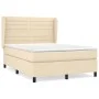 Box spring bed with cream fabric mattress 140x190 cm by , Beds and slatted bases - Ref: Foro24-3128042, Price: 498,04 €, Disc...