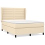 Boxspringbett mit cremefarbener Stoffmatratze 140x190 cm von , Betten und Lattenroste - Ref: Foro24-3128042, Preis: 502,39 €,...