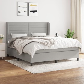 Boxspringbett mit hellgrauer Stoffmatratze 180x200 cm von , Betten und Lattenroste - Ref: Foro24-3128061, Preis: 616,20 €, Ra...