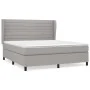 Box spring bed with light gray fabric mattress 180x200 cm by , Beds and slatted bases - Ref: Foro24-3128061, Price: 604,35 €,...