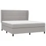 Box spring bed with light gray fabric mattress 180x200 cm by , Beds and slatted bases - Ref: Foro24-3128061, Price: 604,35 €,...