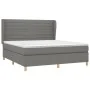 Box spring bed with dark gray fabric mattress 180x200 cm by , Beds and slatted bases - Ref: Foro24-3128622, Price: 595,61 €, ...