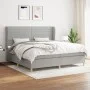 Box spring bed with light gray fabric mattress 200x200 cm by , Beds and slatted bases - Ref: Foro24-3128629, Price: 636,73 €,...