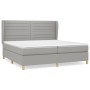 Box spring bed with light gray fabric mattress 200x200 cm by , Beds and slatted bases - Ref: Foro24-3128629, Price: 631,35 €,...