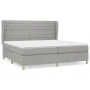 Box spring bed with light gray fabric mattress 200x200 cm by , Beds and slatted bases - Ref: Foro24-3128629, Price: 636,73 €,...