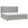 Box spring bed with light gray fabric mattress 200x200 cm by , Beds and slatted bases - Ref: Foro24-3128629, Price: 631,35 €,...
