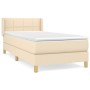 Cama box spring con colchón tela color crema 90x200 cm de , Camas y somieres - Ref: Foro24-3130246, Precio: 286,36 €, Descuen...