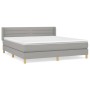 Box spring bed with light gray fabric mattress 180x200 cm by , Beds and slatted bases - Ref: Foro24-3130369, Price: 543,94 €,...