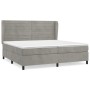 Cama box spring con colchón terciopelo gris claro 200x200 cm de , Camas y somieres - Ref: Foro24-3129291, Precio: 660,10 €