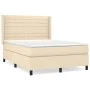 Box spring bed with cream fabric mattress 140x190 cm by , Beds and slatted bases - Ref: Foro24-3131510, Price: 491,83 €, Disc...
