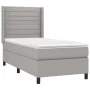 Box spring bed with light gray fabric mattress 90x200 cm by , Beds and slatted bases - Ref: Foro24-3131481, Price: 336,34 €, ...