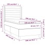 Cama box spring con colchón tela color crema 100x200 cm de , Camas y somieres - Ref: Foro24-3132054, Precio: 373,93 €, Descue...