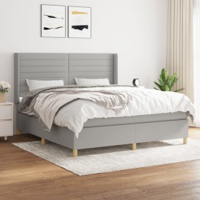 Boxspringbett mit hellgrauer Stoffmatratze 180x200 cm von , Betten und Lattenroste - Ref: Foro24-3132089, Preis: 636,10 €, Ra...